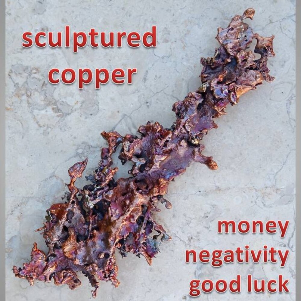 sculptured splash copper art - artist signed